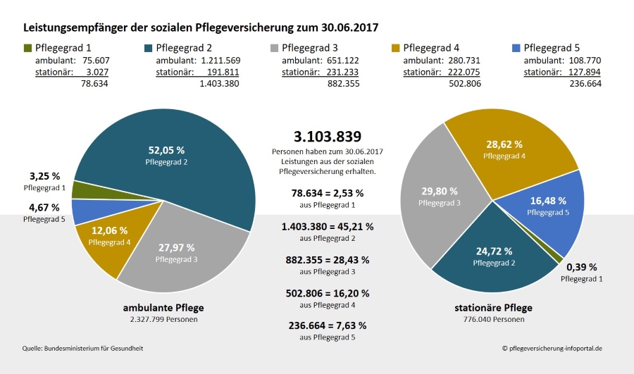 Leistungsempfänger der sozialen Pflegeversicherung zum 30.06.2017